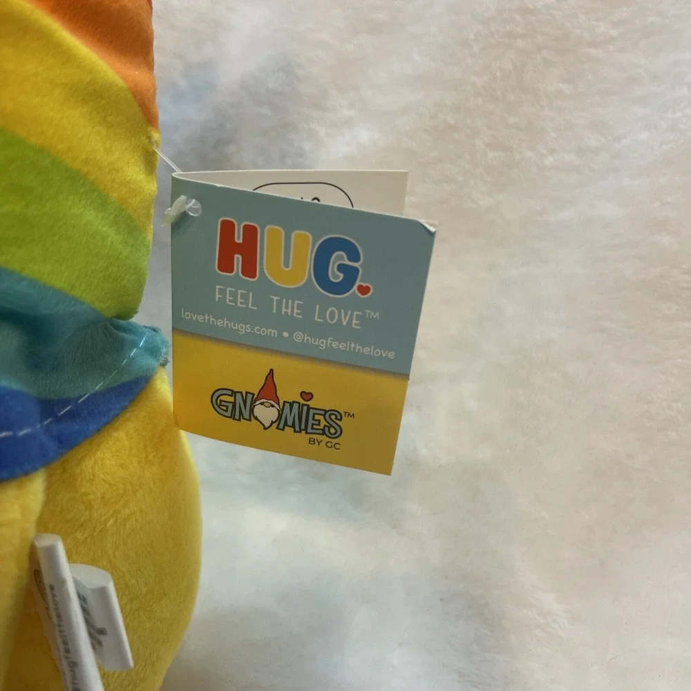 Giftcraft Gnomies Finn Rainbow Stripe Hat‎ Plush Gnome New with Tags 11 Inch
